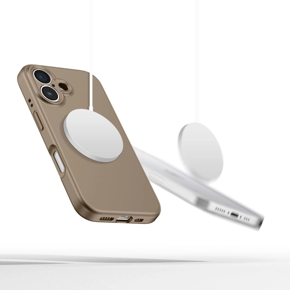 Tech-Protect flydende silikone MagSafe iPhone 16 Case - Brown