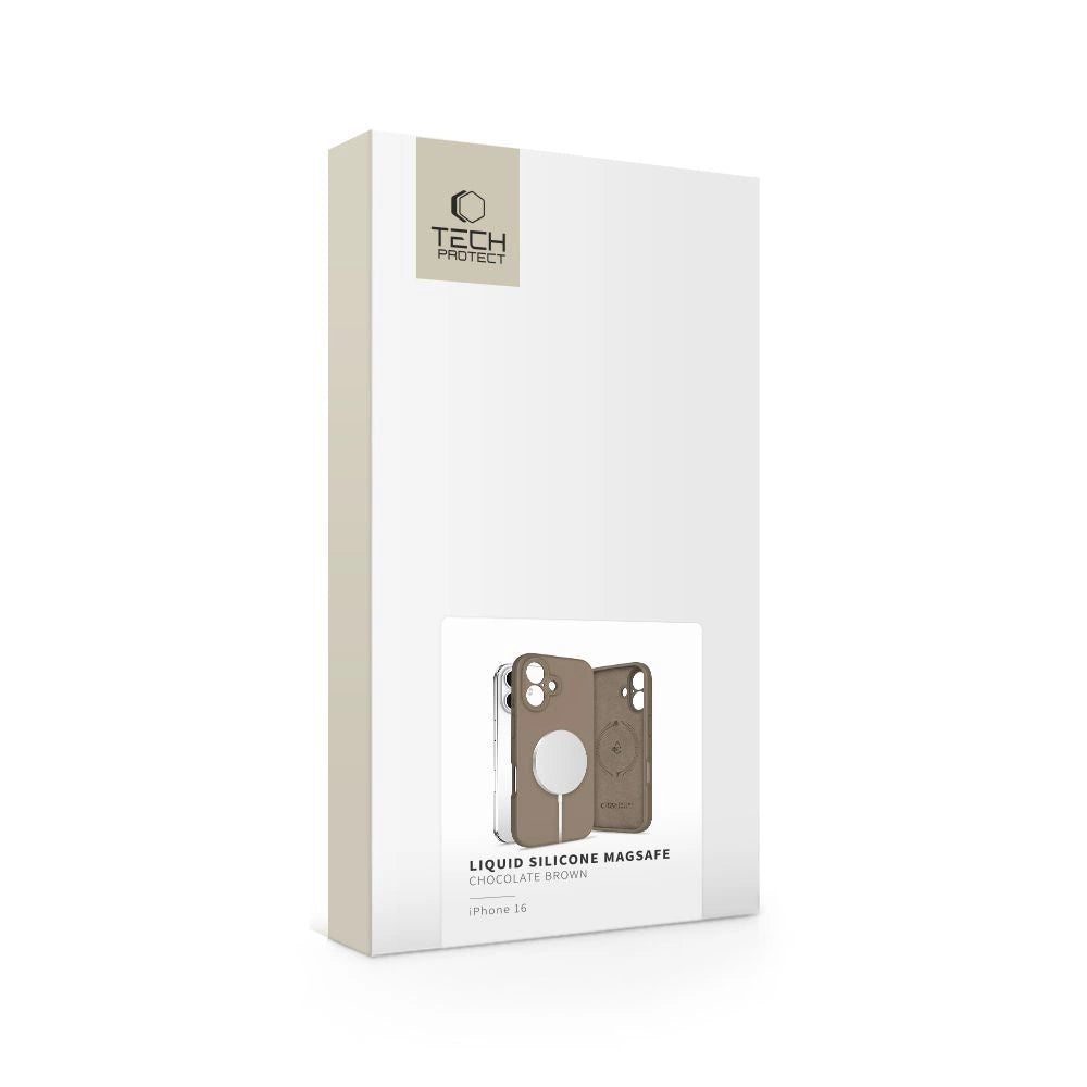 Tech-Protect flydende silikone MagSafe iPhone 16 Case - Brown