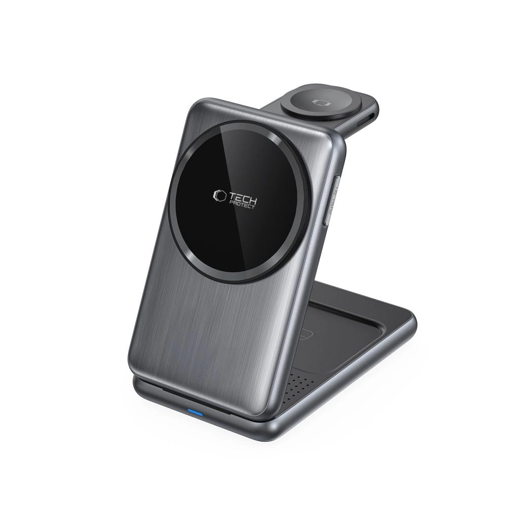 QI15W-A42 3in1 induktiv oplader med MagSafe til Apple-enheder - Grå