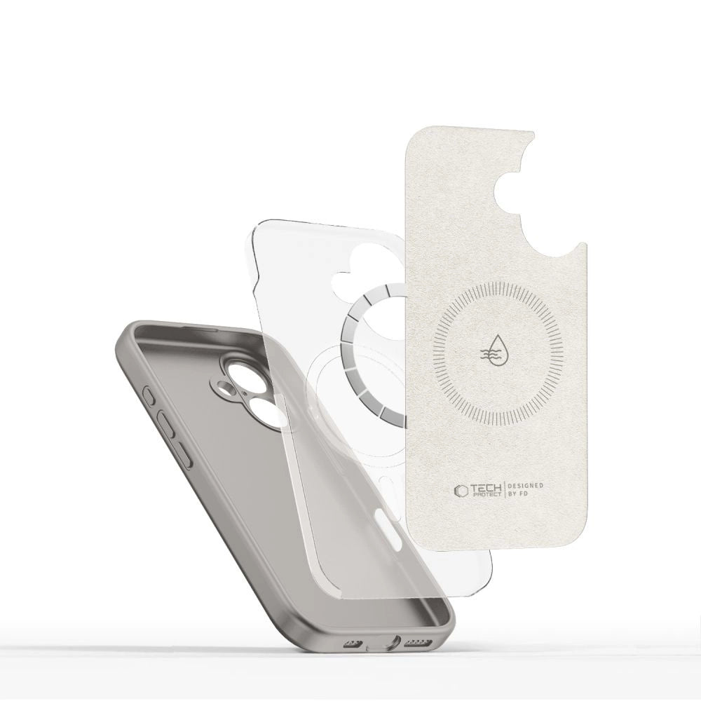 Tech-Protect flydende silikone MagSafe iPhone 16 Case - Grå