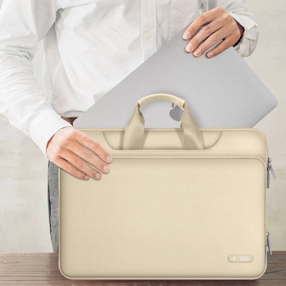Tech-Protect lomme 13-14 bærbar taske - beige