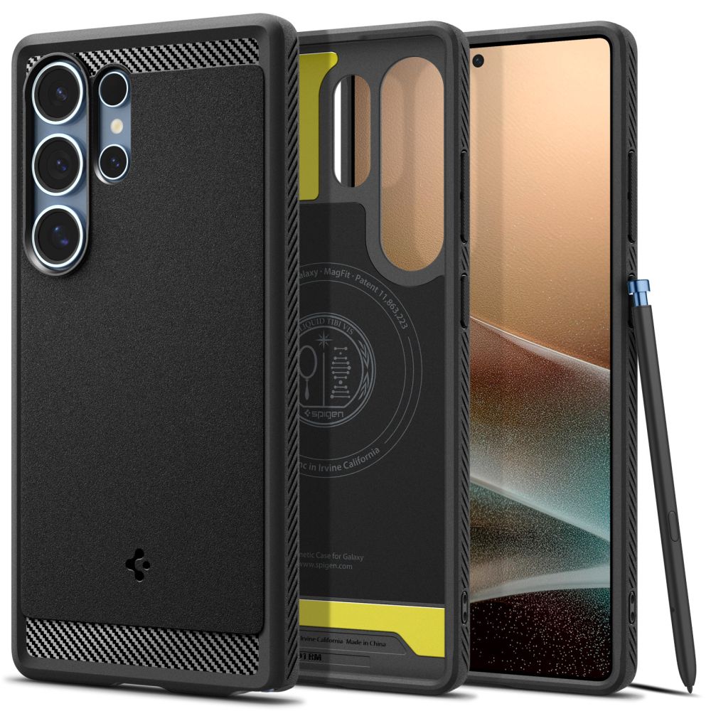 Spigen Rugged Armor Mag Case til Samsung Galaxy S25 Ultra - sort