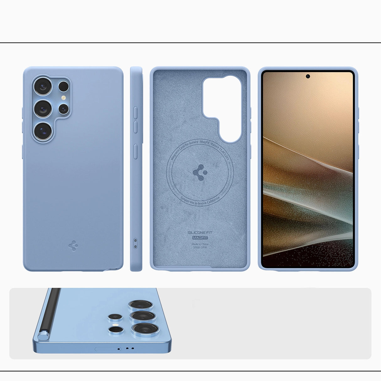 Spigen Silicone Fit Mag Case for Samsung Galaxy S25 Ultra - Blue