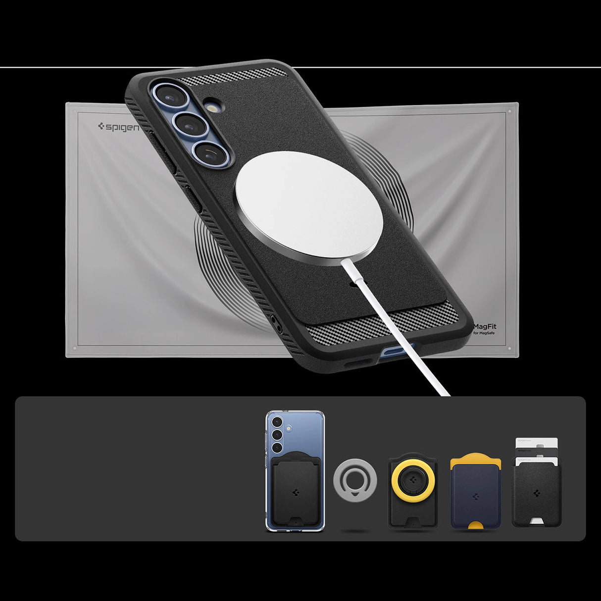 Spigen Rugged Armor Mag MagSafe Case for Samsung Galaxy S25 - Matte Black