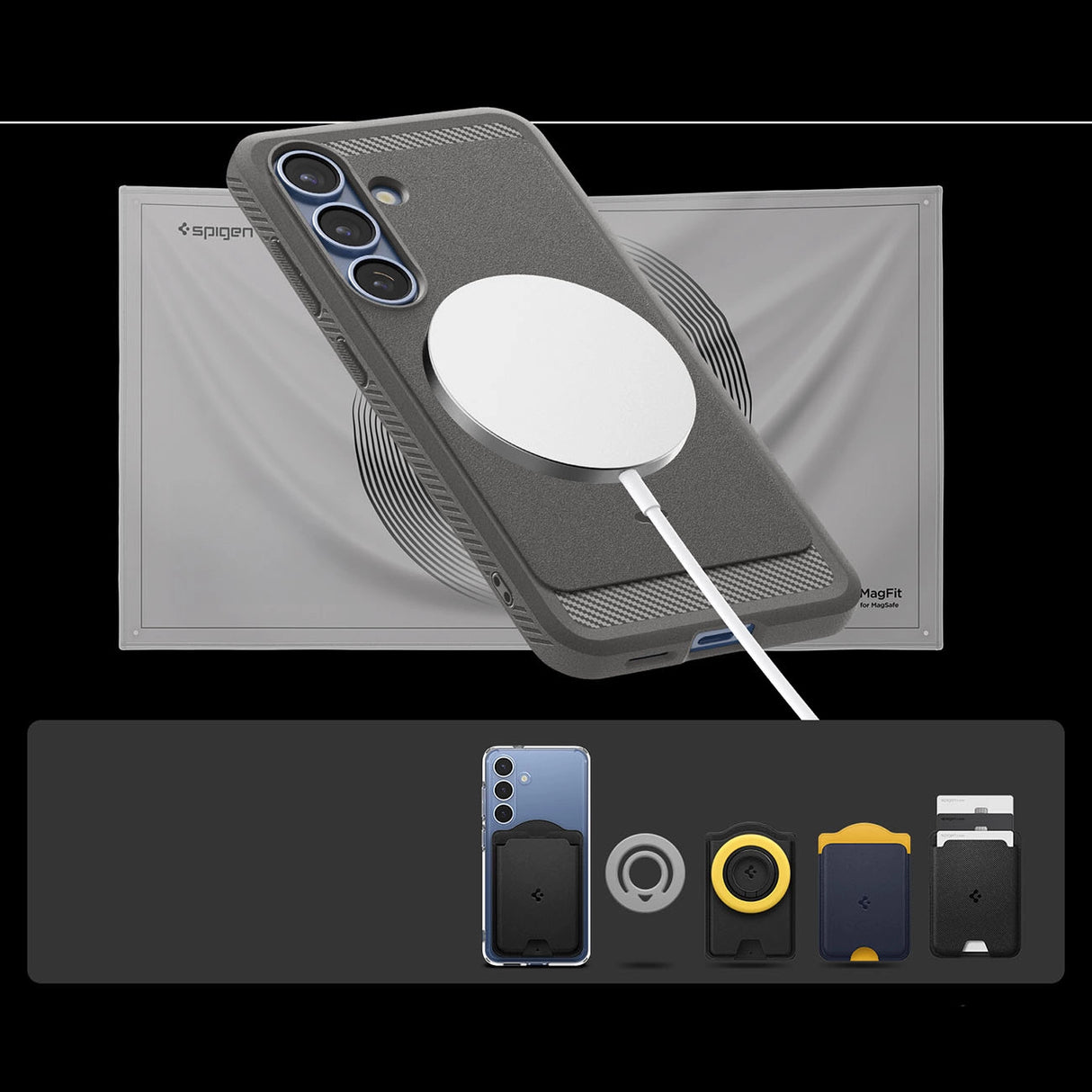 Spigen Rugged Armor Mag MagSafe Case for Samsung Galaxy S25 - Gray