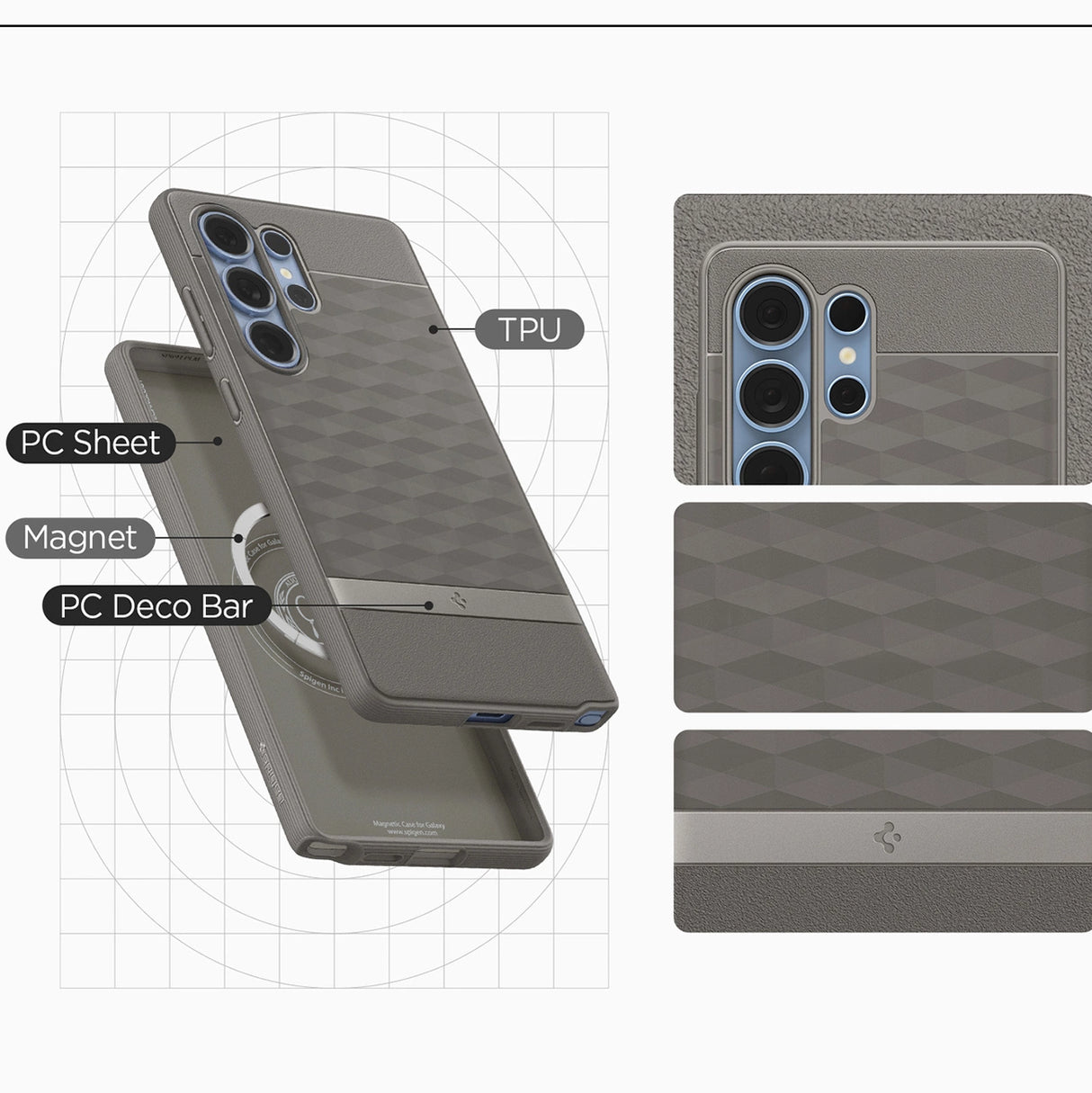Caseology Parallax Mag MagSafe Case for Samsung Galaxy S25 Ultra - Gray