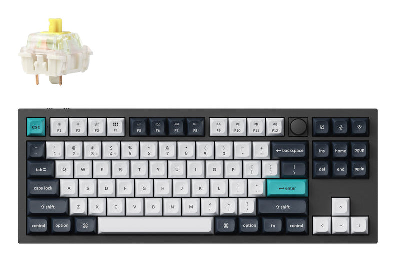 Keychron Q3 Max tastatur Spil USB + RF Wireless + Bluetooth QWERTY Sort, Blå, Mørkeblå, Hvid