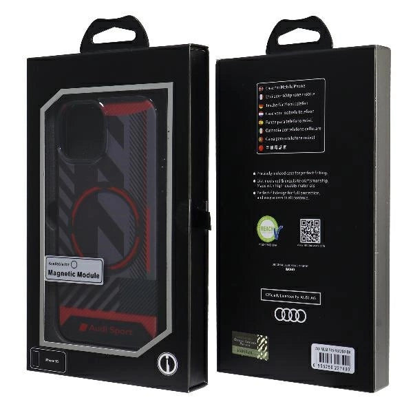 Audi IML Sport MagSafe Case iPhone 15 / 14 / 13 6.1" sort/sort hardcase AU-IMLMIP15-RSQ/D2-BK