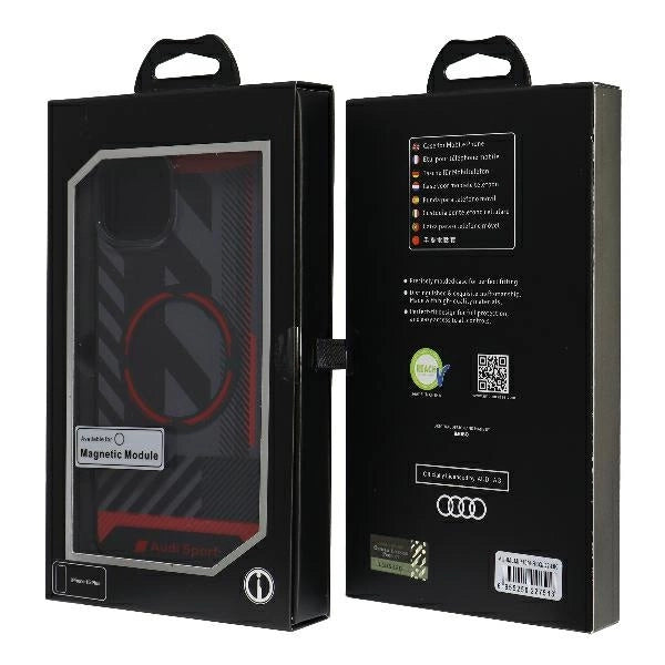 Audi IML Sport MagSafe Case iPhone 15 / 14 Plus Plus 6.7" sort/sort hardcase AU-IMLMIP15M-RSQ/D2-BK
