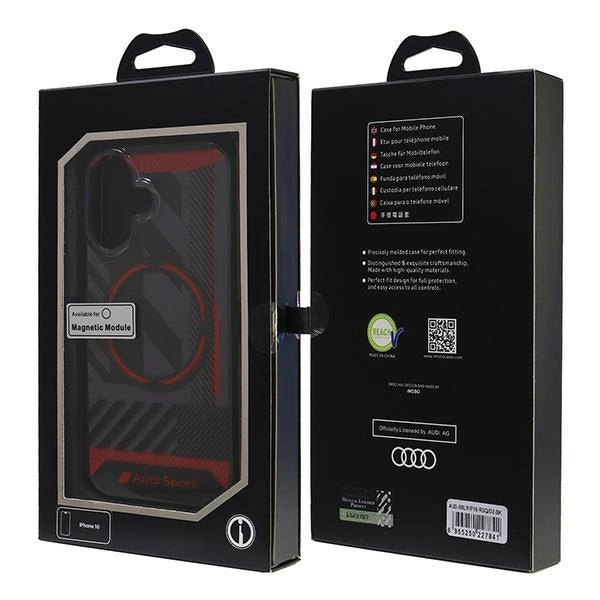 Audi IML Sport MagSafe iPhone 16 6.1" sort/sort hardcase AUS-IMLMIP16-RSQ/D2-BK