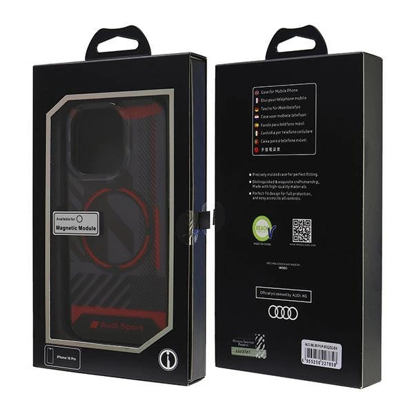 Audi IML Sport MagSafe iPhone 16 Pro 6.3" sort/sort hardcase AUS-IMLMIP16P-RSQ/D2-BK