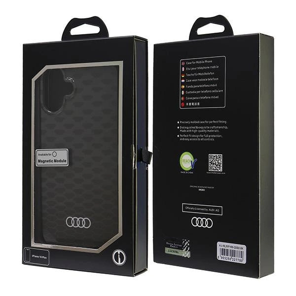 Audi IML Stitching Pattern MagSafe iPhone 16 Plus 6.7" sort/sort hardcase AU-IMLMIP16M-Q5/D3-BK