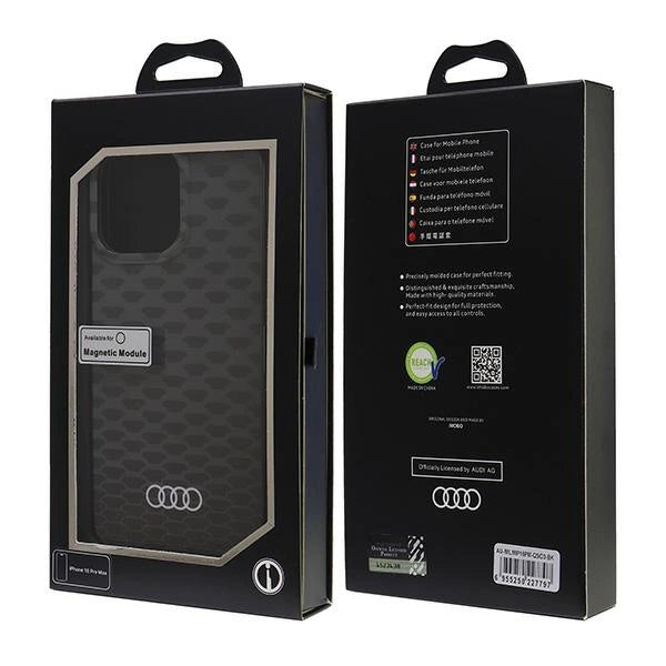 Audi IML Stitching Pattern MagSafe iPhone 16 Pro Max 6.9" sort/sort hardcase AU-IMLMIP16PM-Q5/D3-BK