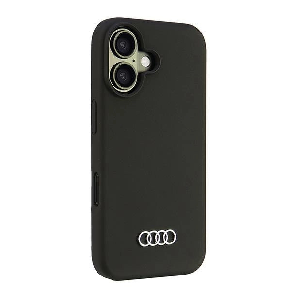 Audi Silicone Case iPhone 16 6.1" sort/sort hardcase AU-LSRIP16-Q3/D1-BK