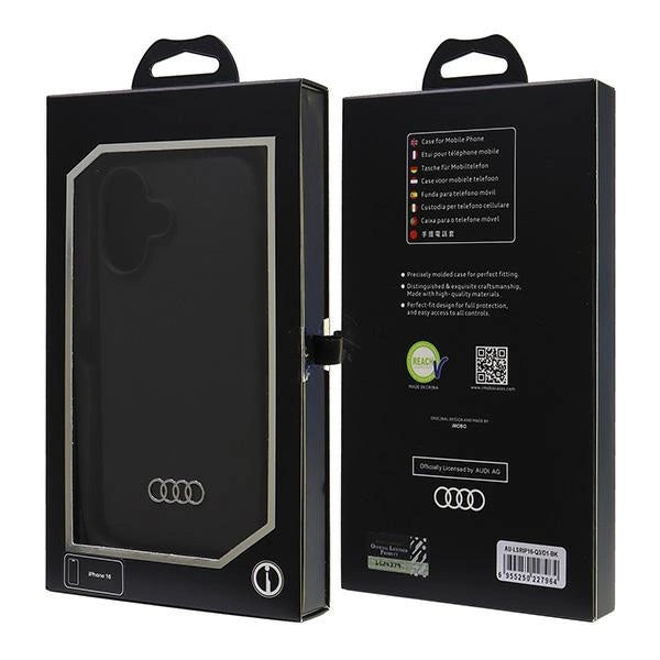 Audi Silicone Case iPhone 16 6.1" sort/sort hardcase AU-LSRIP16-Q3/D1-BK