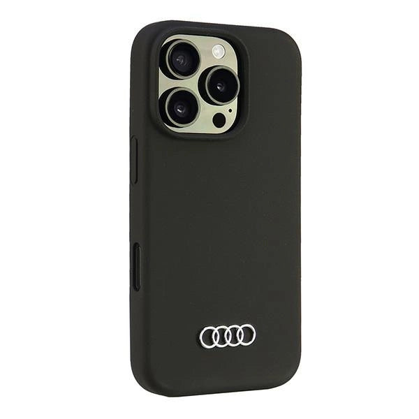 Audi Silicone Case iPhone 16 Pro 6.3" sort/sort hardcase AU-LSRIP16P-Q3/D1-BK