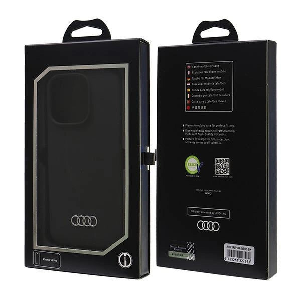 Audi Silicone Case iPhone 16 Pro 6.3" sort/sort hardcase AU-LSRIP16P-Q3/D1-BK