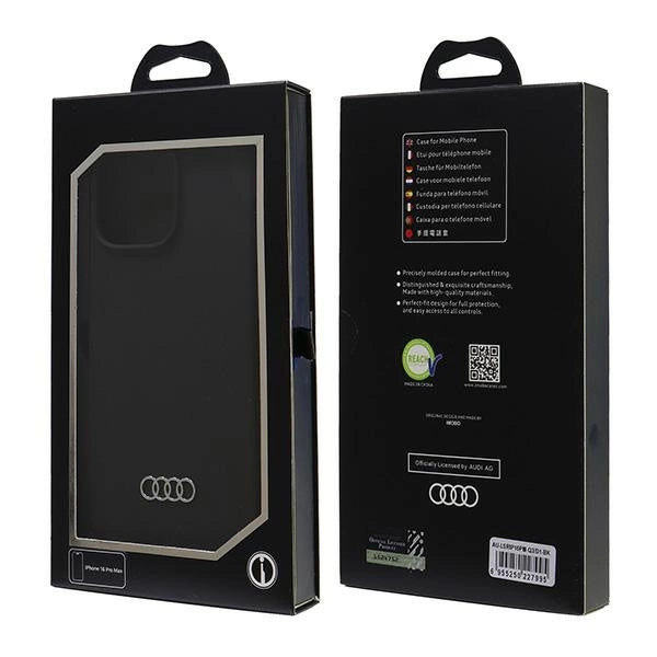 Audi Silicone Case iPhone 16 Pro Max 6.9" sort/sort hardcase AU-LSRIP16PM-Q3/D1-BK