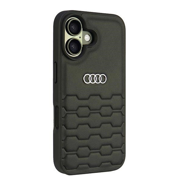 Audi syntetisk læder iPhone 16 6.1" sort/sort hardcase AU-TPUPCIP16-GT/D2-BK