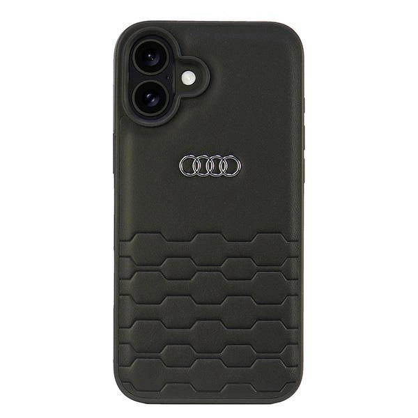 Audi syntetisk læder iPhone 16 Plus 6.7" sort/sort hardcase AU-TPUPCIP16M-GT/D2-BK