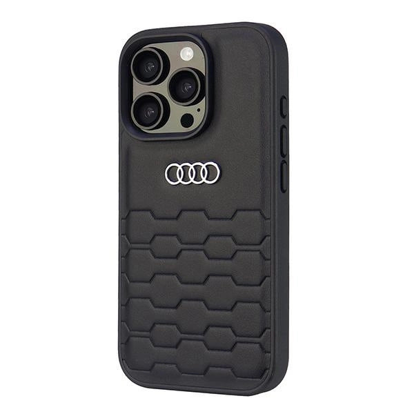 Audi syntetisk læder iPhone 16 Pro 6.3" sort/sort hardcase AU-TPUPCIP16P-GT/D2-BK