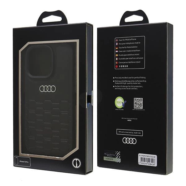 Audi syntetisk læder iPhone 16 Pro 6.3" sort/sort hardcase AU-TPUPCIP16P-GT/D2-BK
