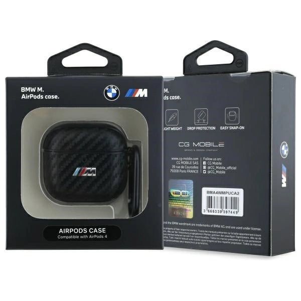BMW BMA4CMPUCA AirPods 4 cover sort/sort PU Carbon M Collection