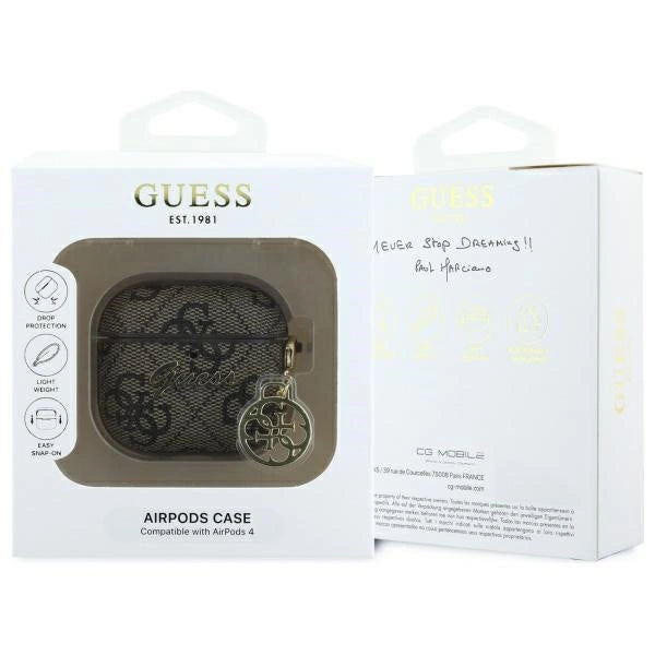 Guess GUA4G4GSMW AirPods 4 cover brun 4G Charm Collection