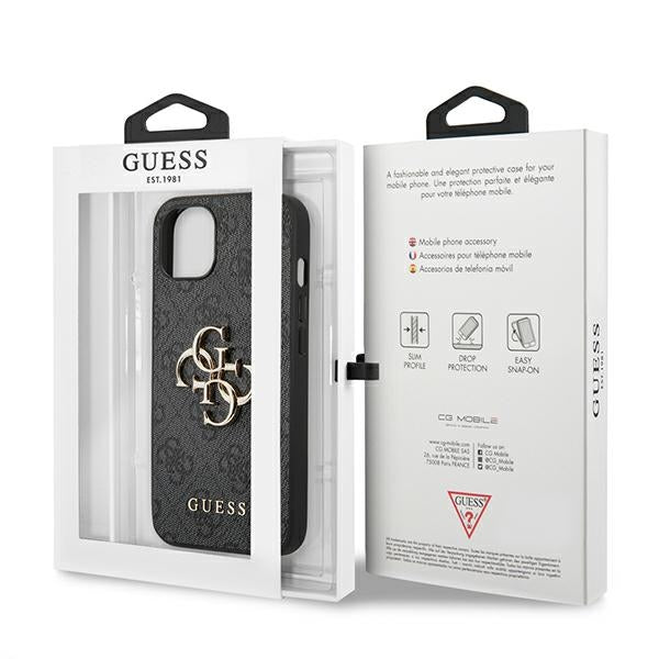 Guess GUHCP13M4GMGGR iPhone 13 / 14 / 15 6.1" grå/grå hardcase 4G Big Metal Logo