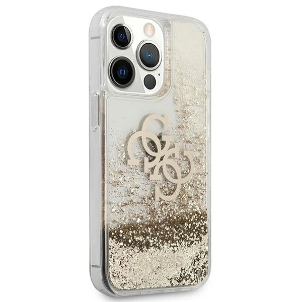 Guess 4G Big Liquid Glitter Case til iPhone 13 Pro Max 6.7" - guld