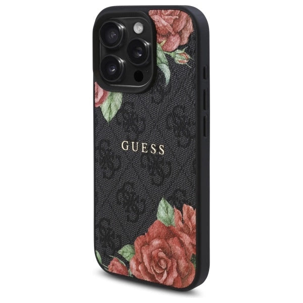 Guess GUHMP16LP4ROPEMCK iPhone 16 Pro 6.3" sort/sort hardcase 4G Flowers Print MagSafe
