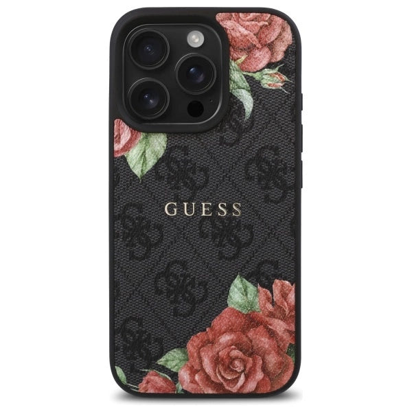 Guess GUHMP16LP4ROPEMCK iPhone 16 Pro 6.3" sort/sort hardcase 4G Flowers Print MagSafe