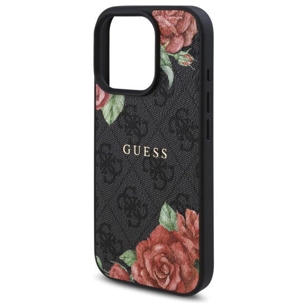 Guess GUHMP16LP4ROPEMCK iPhone 16 Pro 6.3" sort/sort hardcase 4G Flowers Print MagSafe