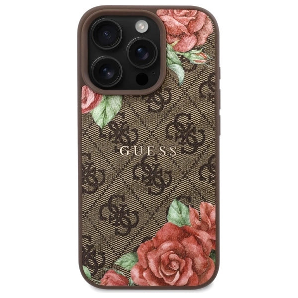 Guess GUHMP16LP4ROPEMCW iPhone 16 Pro 6.3" brun/brun hardcase 4G blomster Print MagSafe