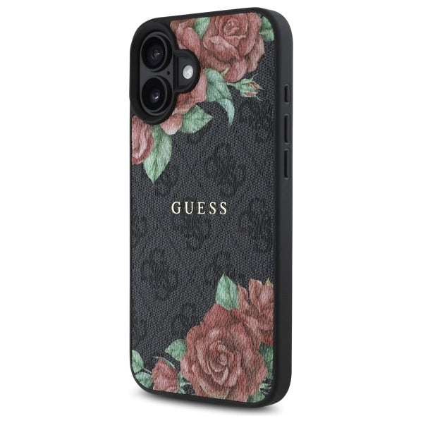 Guess GUHMP16SP4ROPEMCK iPhone 16 6.1" sort/sort hardcase 4G Flowers Print MagSafe