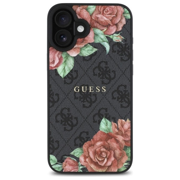 Guess GUHMP16SP4ROPEMCK iPhone 16 6.1" sort/sort hardcase 4G Flowers Print MagSafe