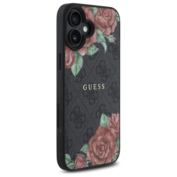 Guess GUHMP16SP4ROPEMCK iPhone 16 6.1" sort/sort hardcase 4G Flowers Print MagSafe