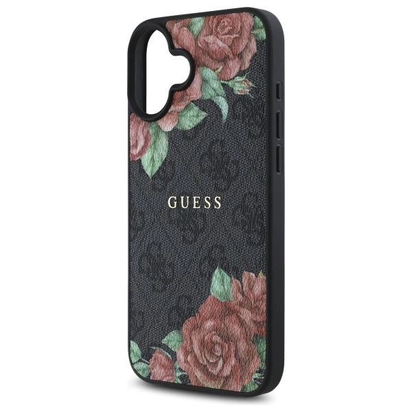 Guess GUHMP16SP4ROPEMCK iPhone 16 6.1" sort/sort hardcase 4G Flowers Print MagSafe