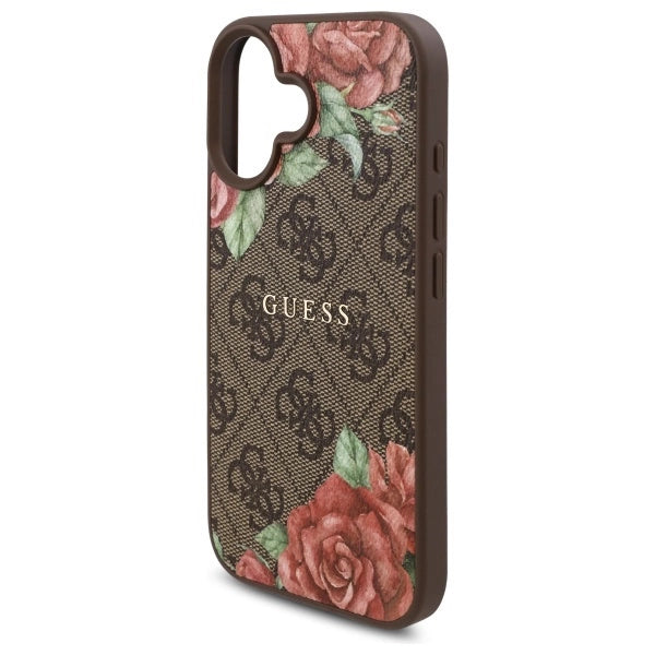 Guess GUHMP16SP4ROPEMCW iPhone 16 6.1" brun/brun hardcase 4G Flowers Print MagSafe