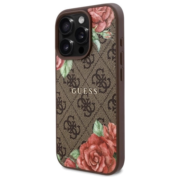 Guess GUHMP16XP4ROPEMCW iPhone 16 Pro Max 6.9" brun/brun hardcase 4G blomster Print MagSafe
