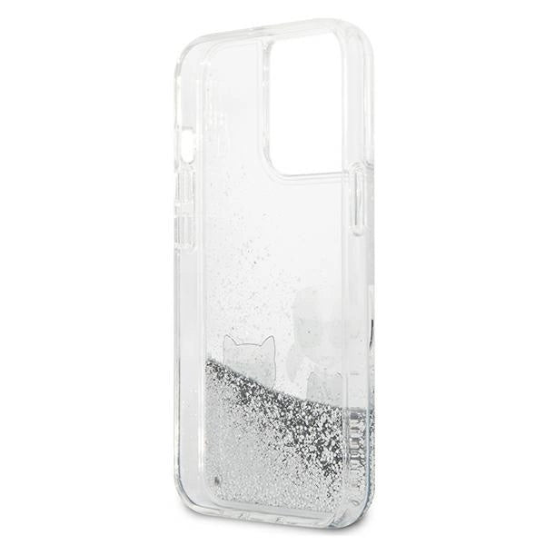 Karl Lagerfeld Liquid Glitter Karl&Choupette case for iPhone 13 Pro / 13 6.1" - silver
