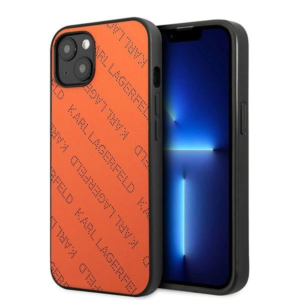 Karl Lagerfeld Perforated Allover Case for iPhone 13 / 14 / 15 6.1" - Orange