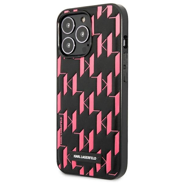 Karl Lagerfeld Monogram Plaque iPhone 13 Pro Max 6.7" Case - Pink