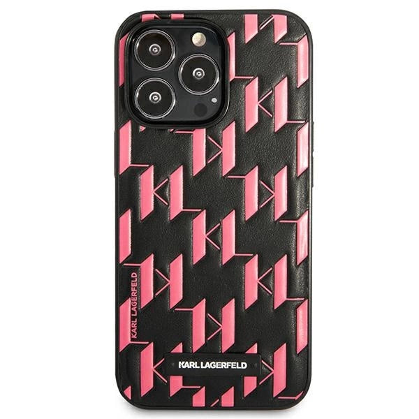 Karl Lagerfeld Monogram Plaque iPhone 13 Pro Max 6.7" Case - Pink