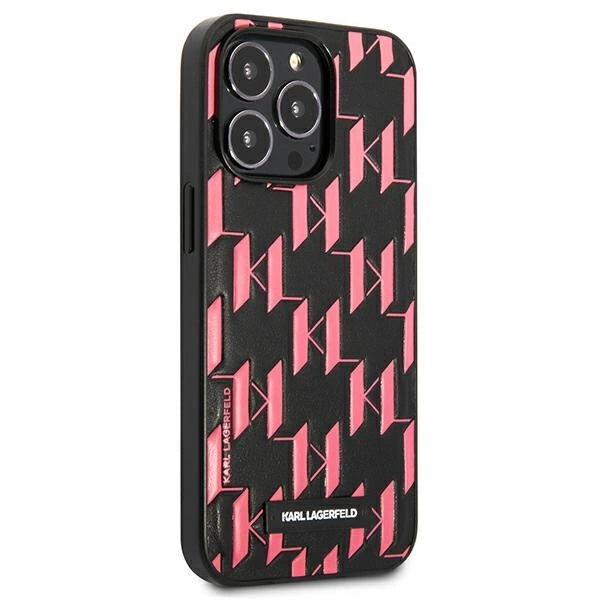Karl Lagerfeld Monogram Plaque iPhone 13 Pro Max 6.7" Case - Pink