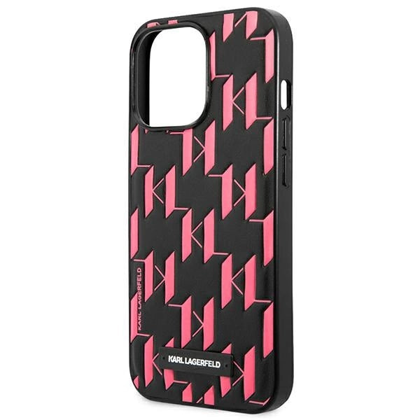 Karl Lagerfeld Monogram Plaque iPhone 13 Pro Max 6.7" Case - Pink