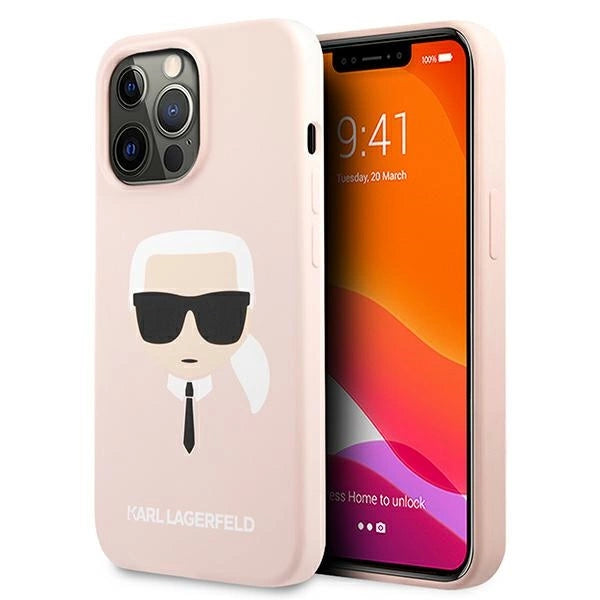 Karl Lagerfeld Silicone Karl`s Head Case for iPhone 13 Pro Max 6.7" - Light Pink