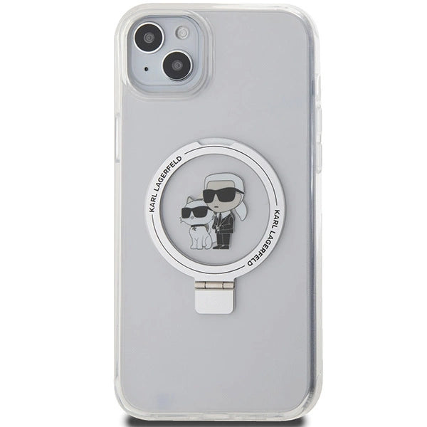 Karl Lagerfeld KLHMP15MHMRSKCH iPhone 15 Plus / 14 Plus 6.7" white/white hardcase Ring Stand Karl&Choupette MagSafe