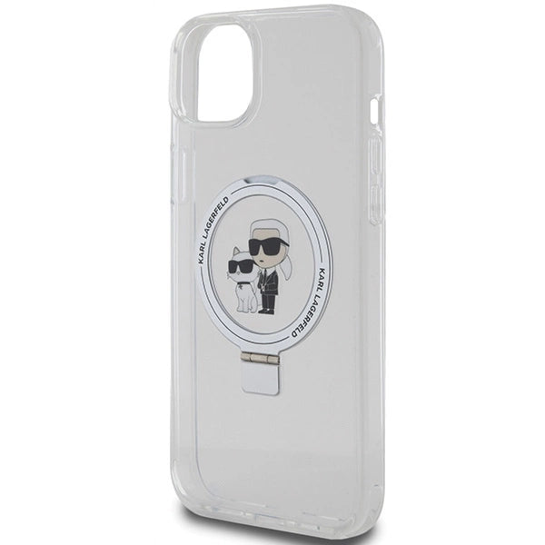 Karl Lagerfeld KLHMP15MHMRSKCH iPhone 15 Plus / 14 Plus 6.7" white/white hardcase Ring Stand Karl&Choupette MagSafe