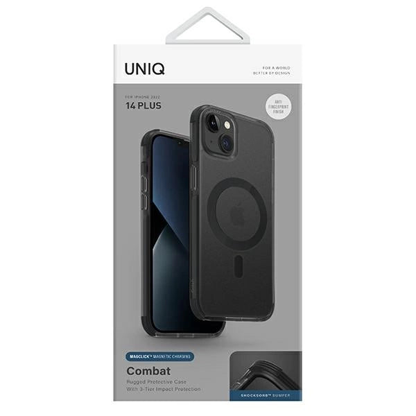 Uniq Combat iPhone 14 Plus / 15 Plus 6.7" Magclick Opladning sort / beton trækul
